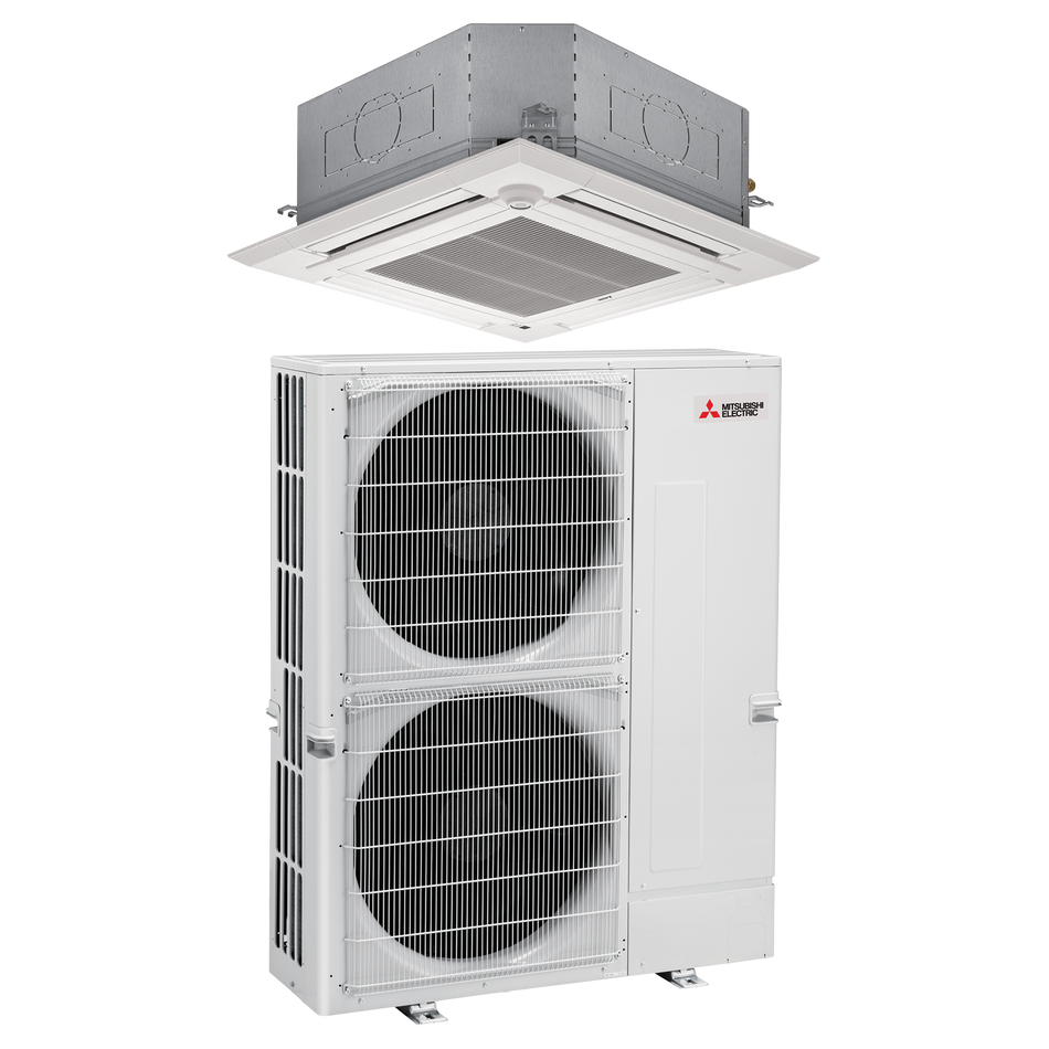 Mitsubishi 42,000 BTU Commercial Ceiling Cassette Single Zone Heat Pump Unit (PLA-A42EA8 & PUZ-A42NKA7)